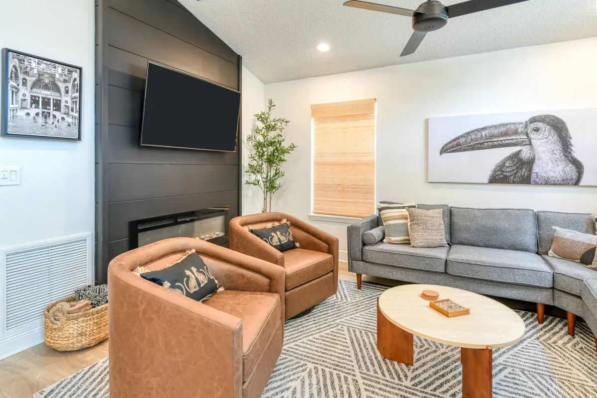 Living room of a beach house rental